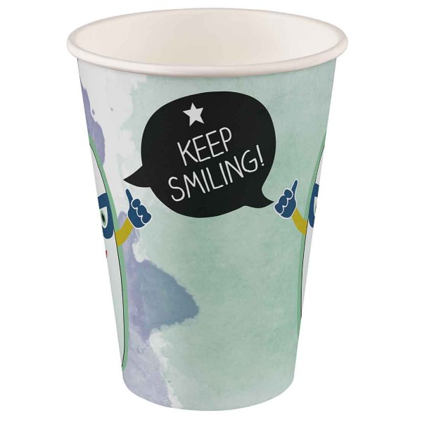 Mundspülbecher Hartpapier, recyclebar, Zahndesign Keep Smiling, 180ml