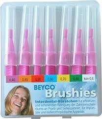 Interdentalbürsten BEYCO® Brushies Etui-Box mit 7 Brushies kpl. mit Griff-Schutzkappen - pink. Ø 0,40 mm - pink PHD 0,60 mm PZN 9043962